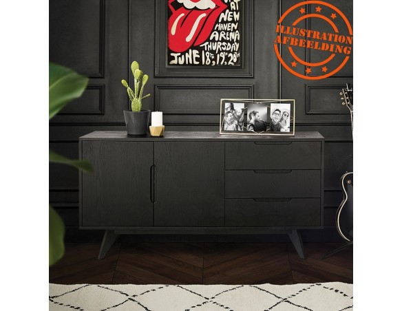 Bahut design PORTOBELLO en bois finition Frêne noir