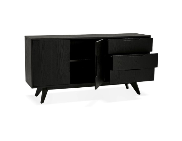 Bahut design PORTOBELLO en bois finition Frêne noir