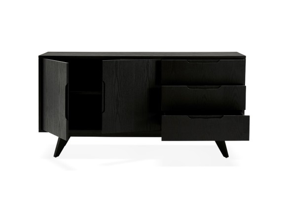 Bahut design PORTOBELLO en bois finition Frêne noir