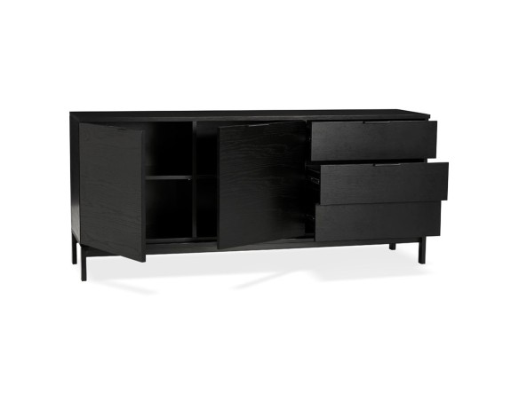 Bahut design HIPPIE en bois noir