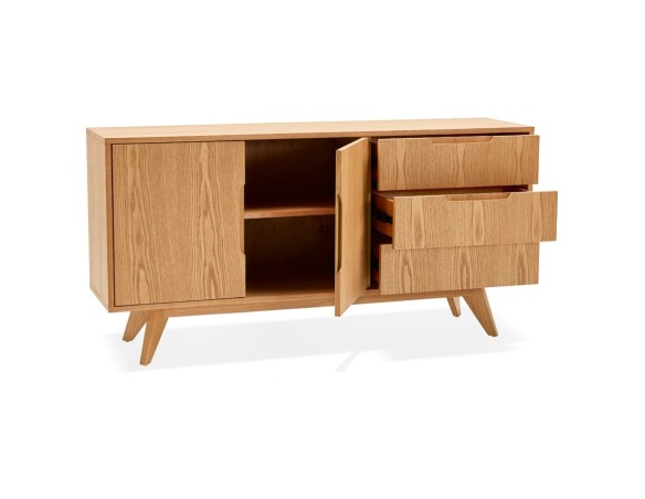 Bahut design PORTOBELLO en bois finition naturelle