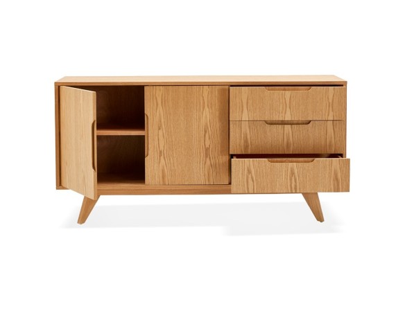 Bahut design PORTOBELLO en bois finition naturelle