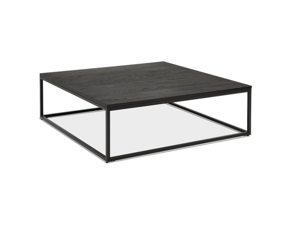 Grande table basse style industriel TRIBECA en bois et métal noir