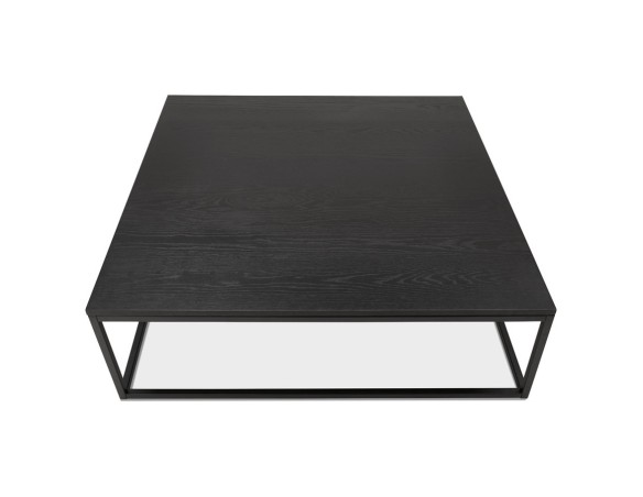 Grande table basse style industriel TRIBECA en bois et métal noir
