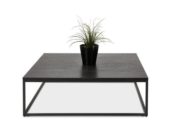 Grande table basse style industriel TRIBECA en bois et métal noir