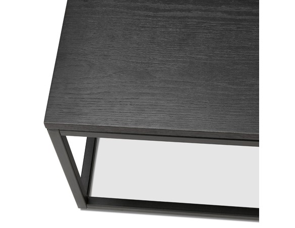Grande table basse style industriel TRIBECA en bois et métal noir