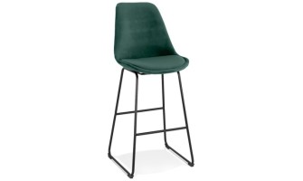 BS04500GEBL 5404028301609 Tabouret de bar BULLY en velours vert et pieds en métal noir