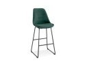 BS04500GEBL 5404028301609 Tabouret de bar BULLY en velours vert et pieds en métal noir