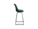 Tabouret de bar BULLY en velours vert et pieds en métal noir
