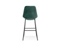 Tabouret de bar BULLY en velours vert et pieds en métal noir