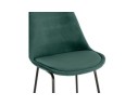 Tabouret de bar BULLY en velours vert et pieds en métal noir