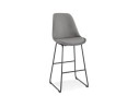BS04510GRBL 5404028301623 Tabouret de bar BULLY en velours gris et pieds en métal noir