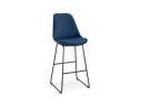 BS04530BUBL 5404028301661 Tabouret de bar BULLY en velours bleu et pieds en métal noir