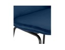 Tabouret de bar BULLY en velours bleu et pieds en métal noir