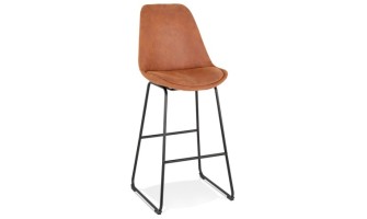 BS04540BRBL 5404028301685 Tabouret de bar BIKI en microfibre brune et pieds en métal noir