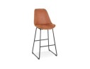 BS04540BRBL 5404028301685 Tabouret de bar BIKI en microfibre brune et pieds en métal noir