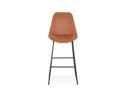 Tabouret de bar BIKI en microfibre brune et pieds en métal noir