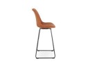 Tabouret de bar BIKI en microfibre brune et pieds en métal noir
