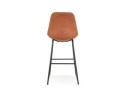 Tabouret de bar BIKI en microfibre brune et pieds en métal noir