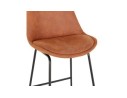 Tabouret de bar BIKI en microfibre brune et pieds en métal noir