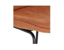 Tabouret de bar BIKI en microfibre brune et pieds en métal noir