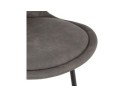 Tabouret de bar BIKI en microfibre grise et pieds en métal noir