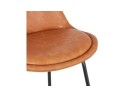 Tabouret de bar FISH en matière synthétique brune et pieds en métal noir