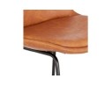 Tabouret de bar FISH en matière synthétique brune et pieds en métal noir