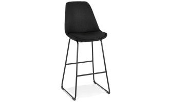BS04570BLBL 5404028301746 Tabouret de bar RIGO en tissu noir et pieds en métal noir