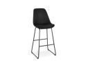 BS04570BLBL 5404028301746 Tabouret de bar RIGO en tissu noir et pieds en métal noir