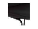 Tabouret de bar RIGO en tissu noir et pieds en métal noir