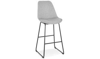 BS04580GRBL 5404028301760 Tabouret de bar RIGO en tissu gris et pieds en métal noir