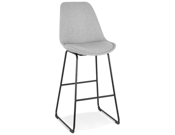 BS04580GRBL 5404028301760 Tabouret de bar RIGO en tissu gris et pieds en métal noir