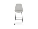 Tabouret de bar RIGO en tissu gris et pieds en métal noir
