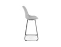 Tabouret de bar RIGO en tissu gris et pieds en métal noir