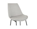 Tabouret de bar RIGO en tissu gris et pieds en métal noir