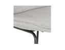 Tabouret de bar RIGO en tissu gris et pieds en métal noir