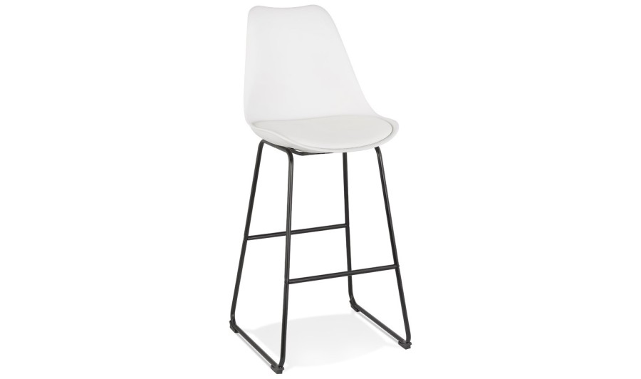 BS04590WHBL 5404028301784 Tabouret de bar CHOKO blanc et pieds en métal noir