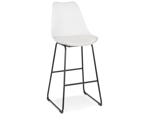 BS04590WHBL 5404028301784 Tabouret de bar CHOKO blanc et pieds en métal noir