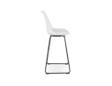 Tabouret de bar CHOKO blanc et pieds en métal noir