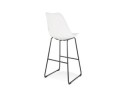 Tabouret de bar CHOKO blanc et pieds en métal noir