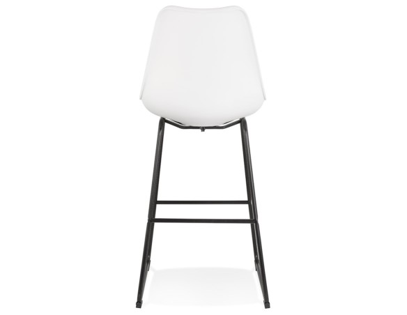 Tabouret de bar CHOKO blanc et pieds en métal noir