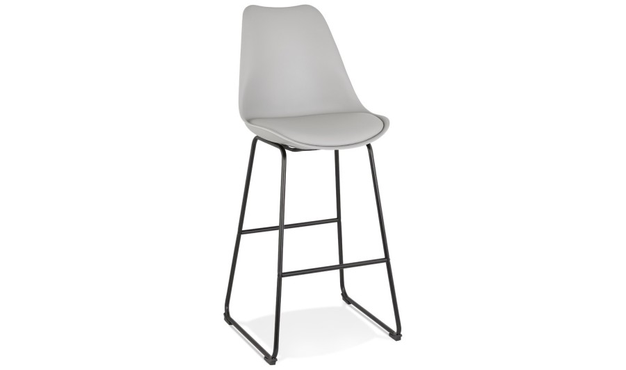 BS04610GRBL 5404028301821 Tabouret de bar CHOKO gris et pieds en métal noir