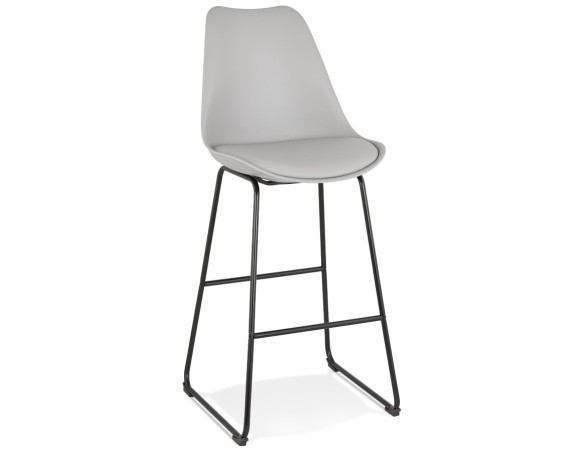 BS04610GRBL 5404028301821 Tabouret de bar CHOKO gris et pieds en métal noir