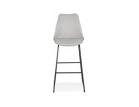 Tabouret de bar CHOKO gris et pieds en métal noir