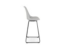 Tabouret de bar CHOKO gris et pieds en métal noir