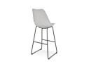 Tabouret de bar CHOKO gris et pieds en métal noir
