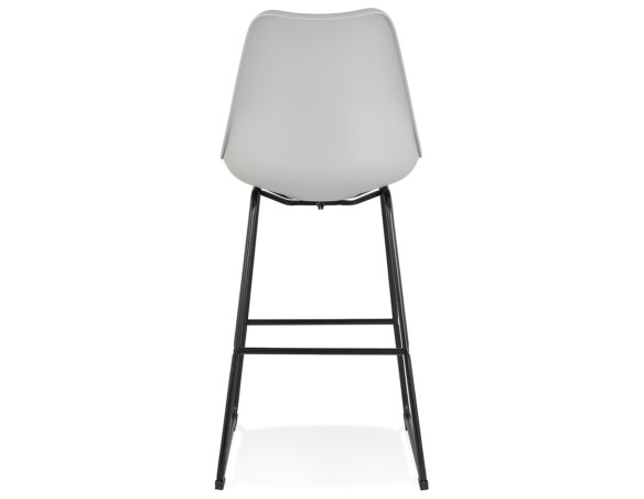 Tabouret de bar CHOKO gris et pieds en métal noir