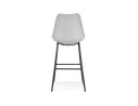 Tabouret de bar CHOKO gris et pieds en métal noir