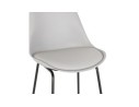Tabouret de bar CHOKO gris et pieds en métal noir